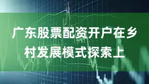 广东股票配资开户在乡村发展模式探索上